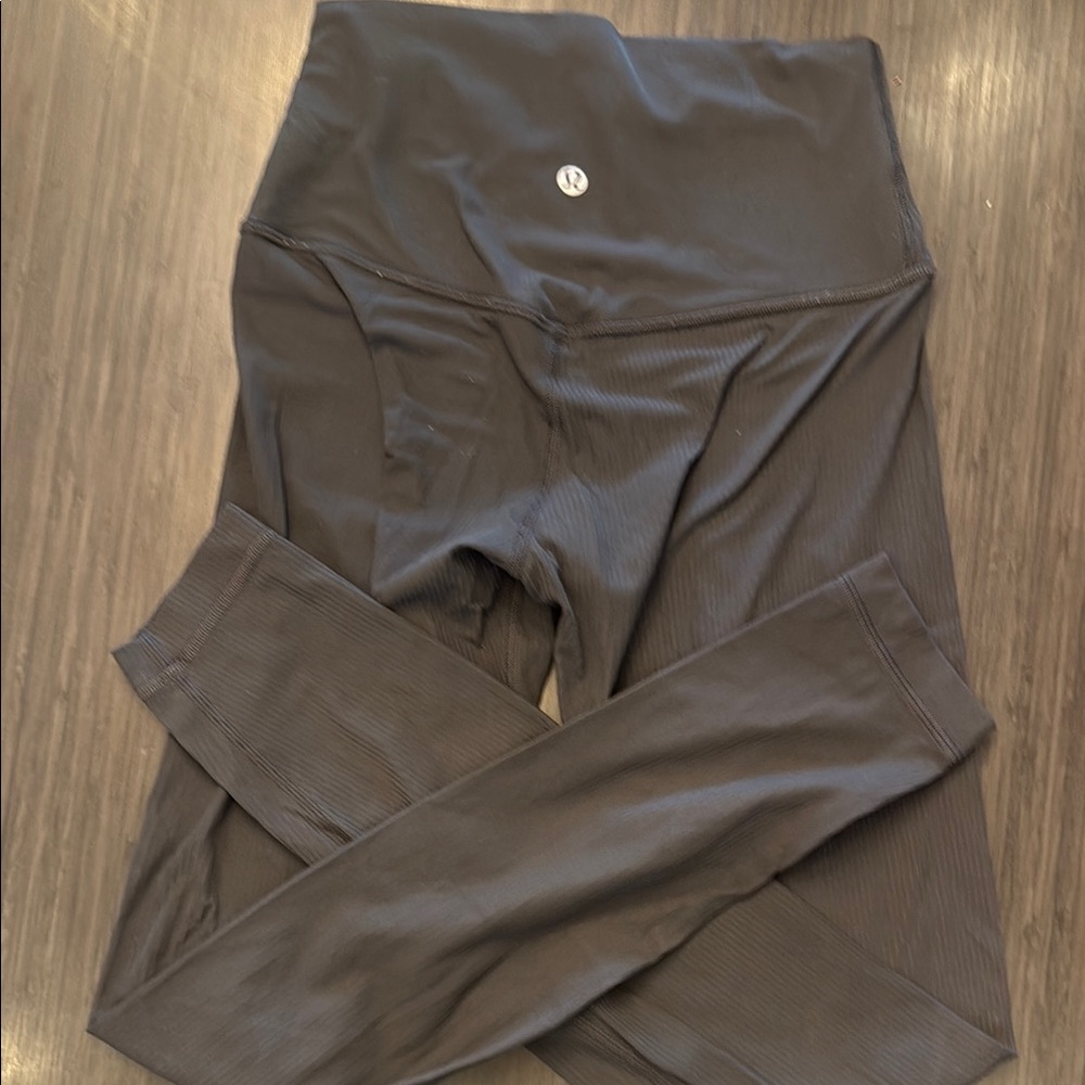Lululemon High-Rise charcoal Ribbed Leggings